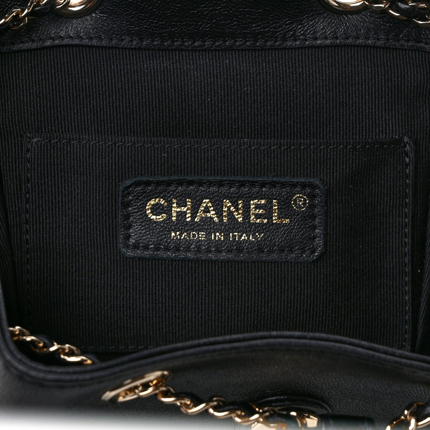 Lambskin Quilted Small Duma Drawstring Backpack Black