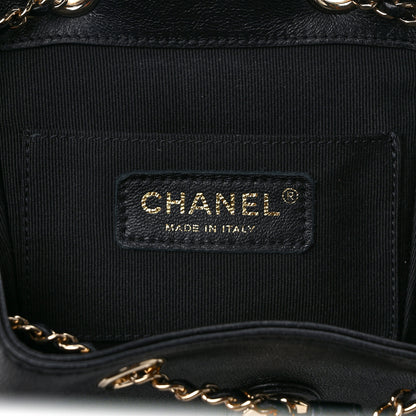 Chanel Lambskin Quilted Small Duma Drawstring Backpack Black 6 of 10