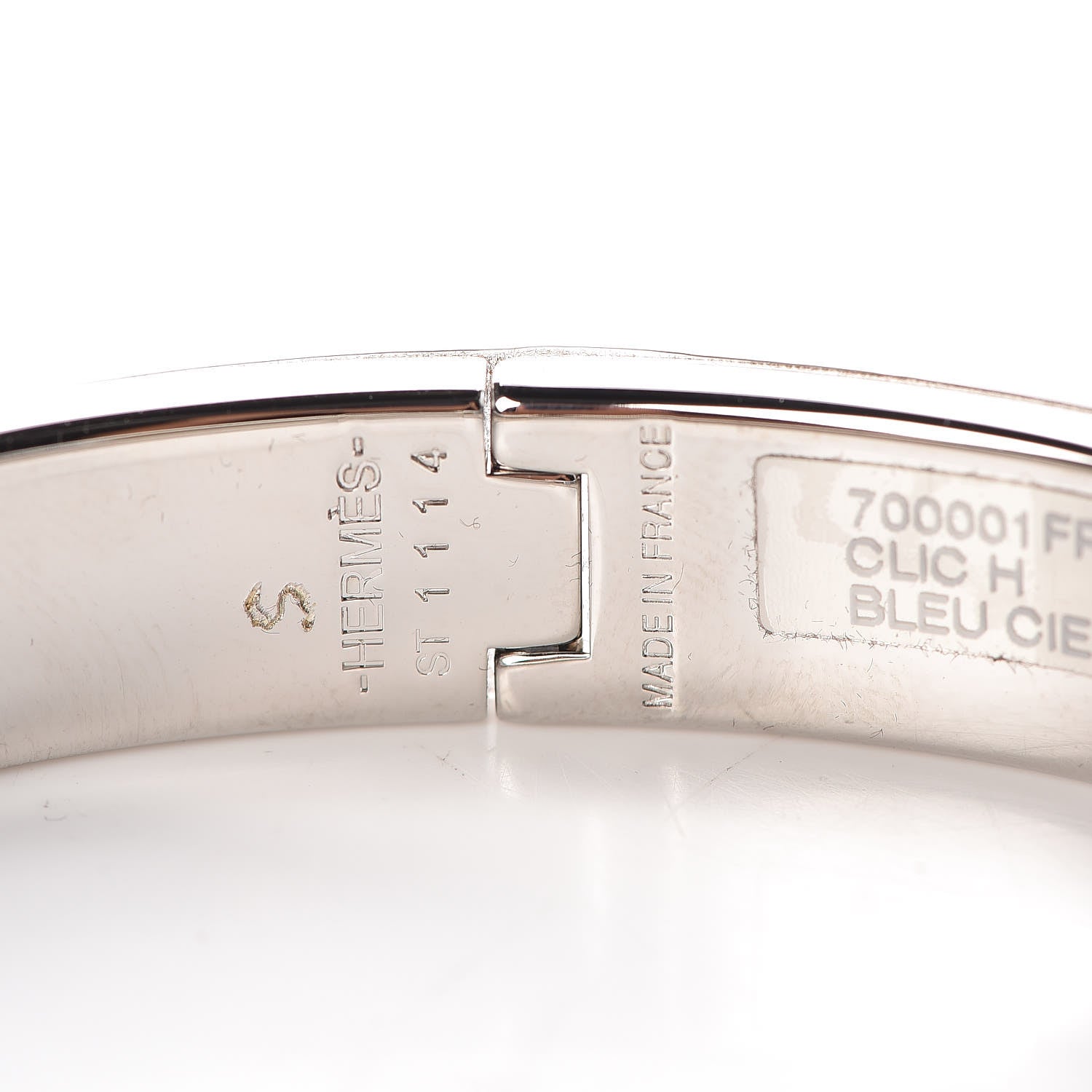 Hermes Enamel Narrow Clic Clac H Bracelet GM Bleu Cielo 4 of 5