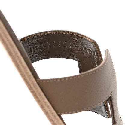 Hermes Epsom Oran Sandals 37 Etoupe 8 of 9