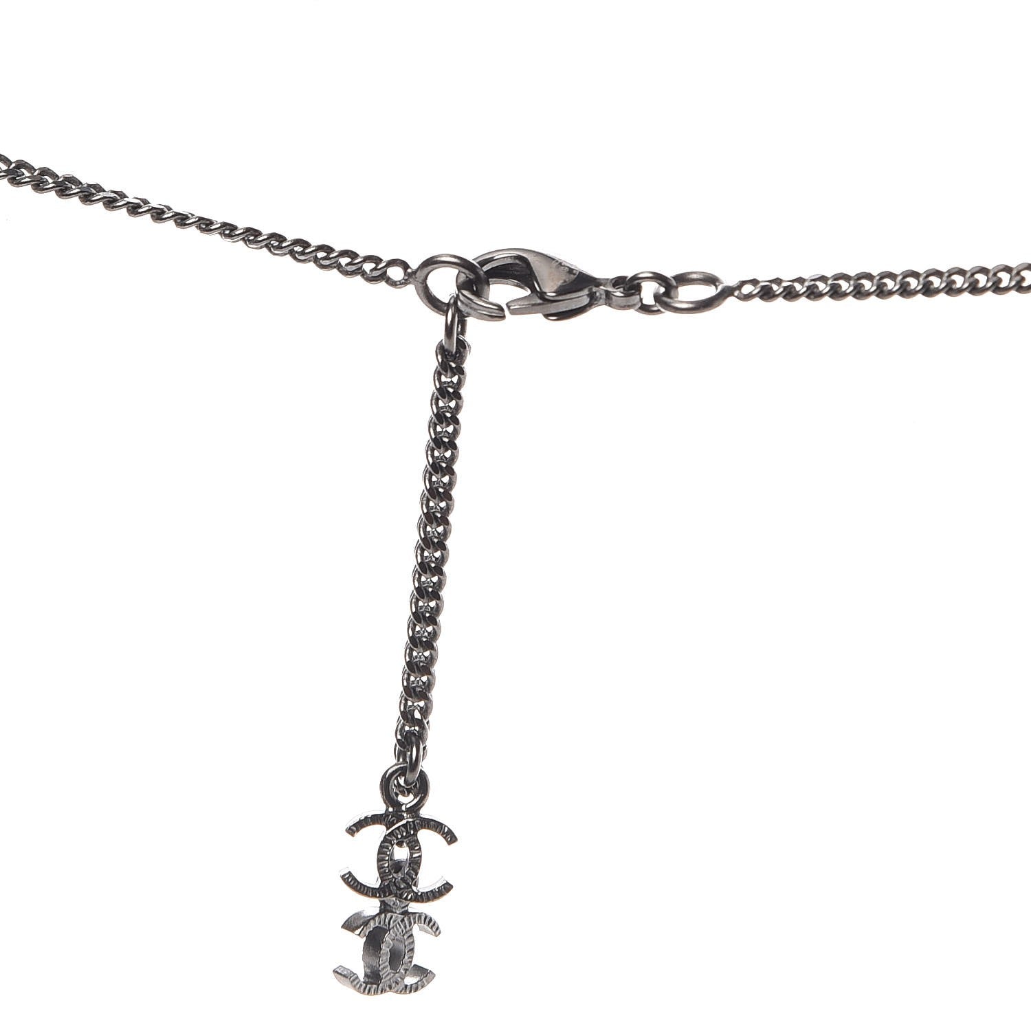 Chanel Crystal Ruthenium CC Necklace 4 of 4