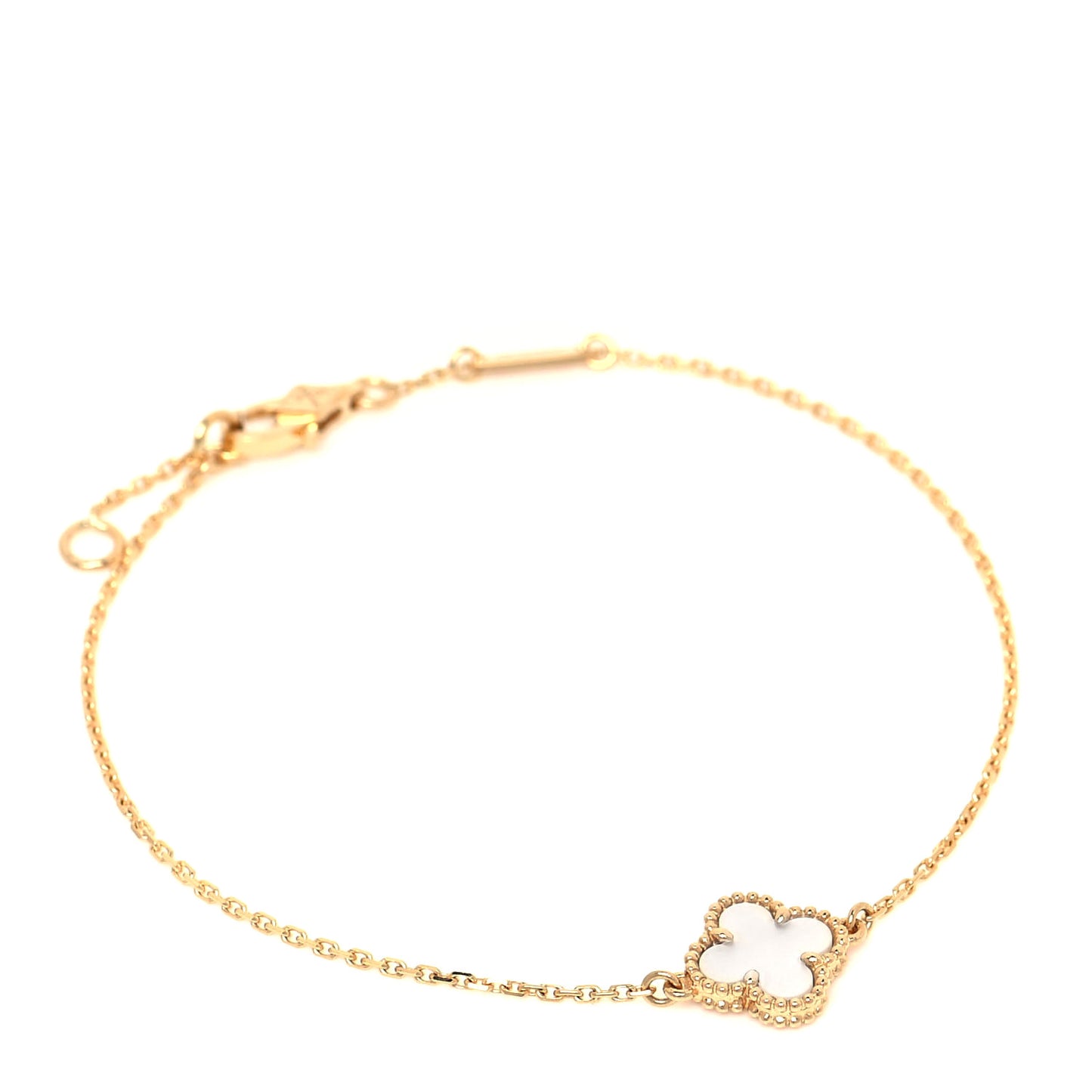 18K Yellow Gold Mother of Pearl Sweet Alhambra Bracelet