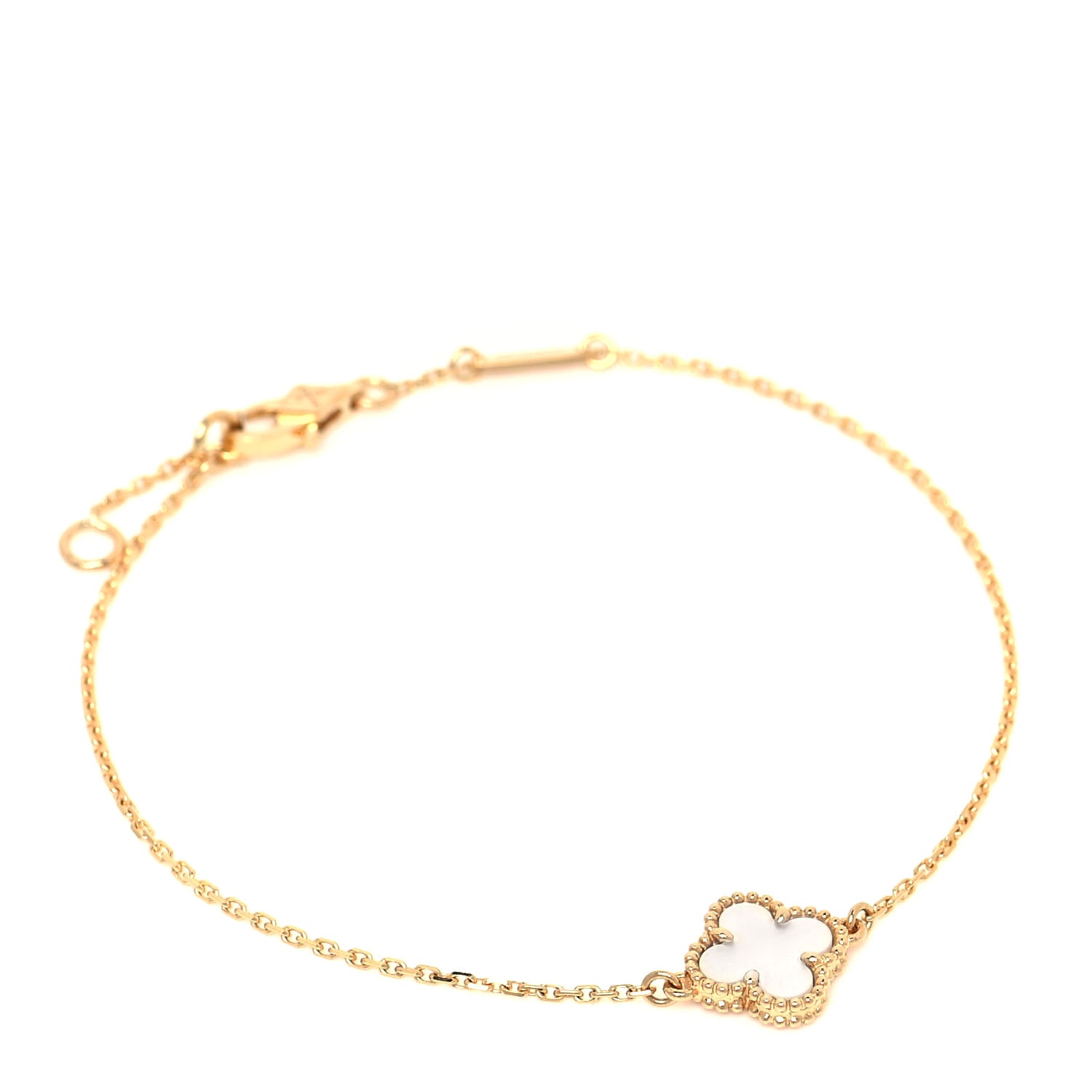 Van Cleef & Arpels 18K Yellow Gold Mother of Pearl Sweet Alhambra Bracelet 1 of 6