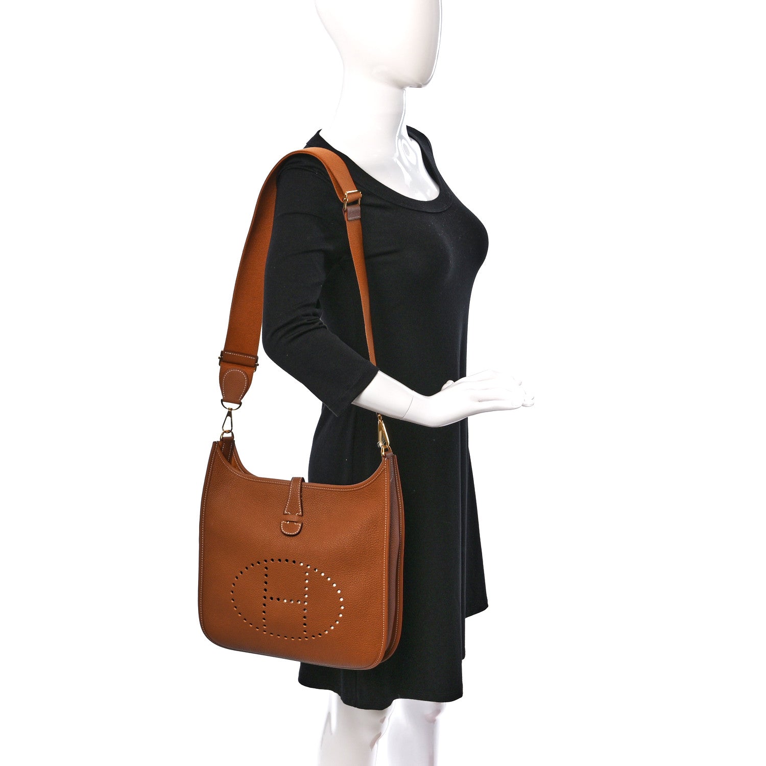 Hermes Taurillon Clemence Evelyne III PM Gold 2 of 8