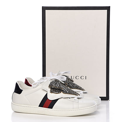 Gucci Calfskin Ayers Web Womens Ace Bow Lace Sneakers 36.5 White 13 of 13