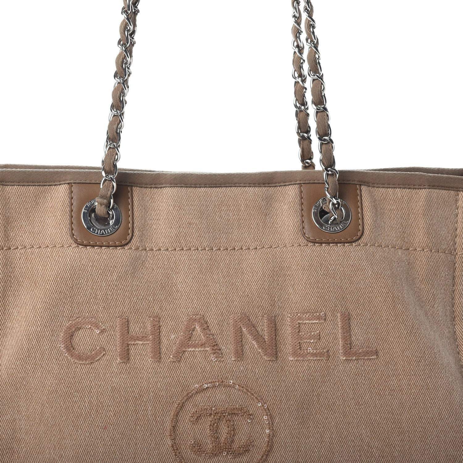 Chanel Canvas Sequin Small Deauville Tote Ecru 11 of 13