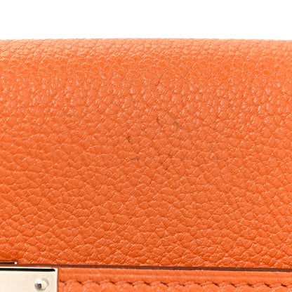 Hermes Chevre Mysore Kelly Longue Wallet Orange 14 of 16