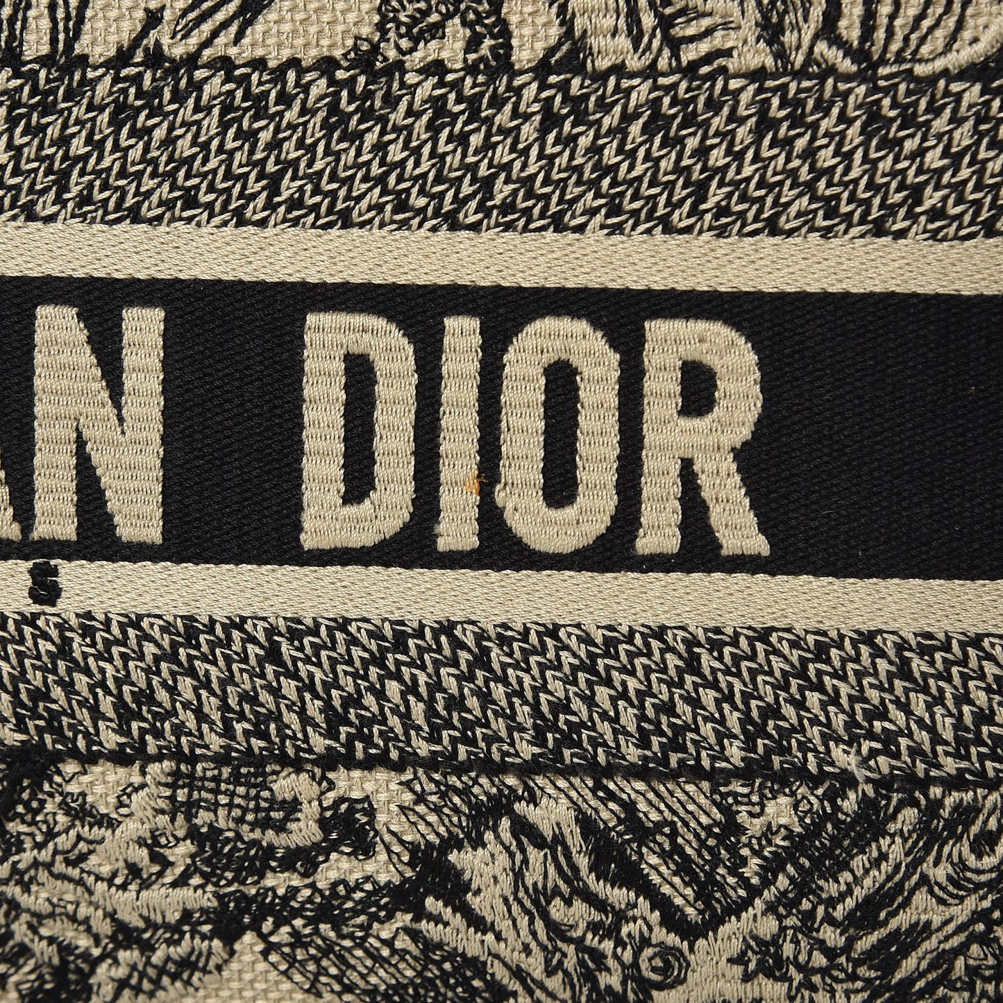 Canvas Embroidered Large Dioriviera Toile De Jouy Book Tote Black