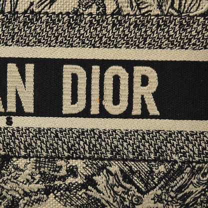 Christian Dior Canvas Embroidered Large Dioriviera Toile De Jouy Book Tote Black 12 of 12
