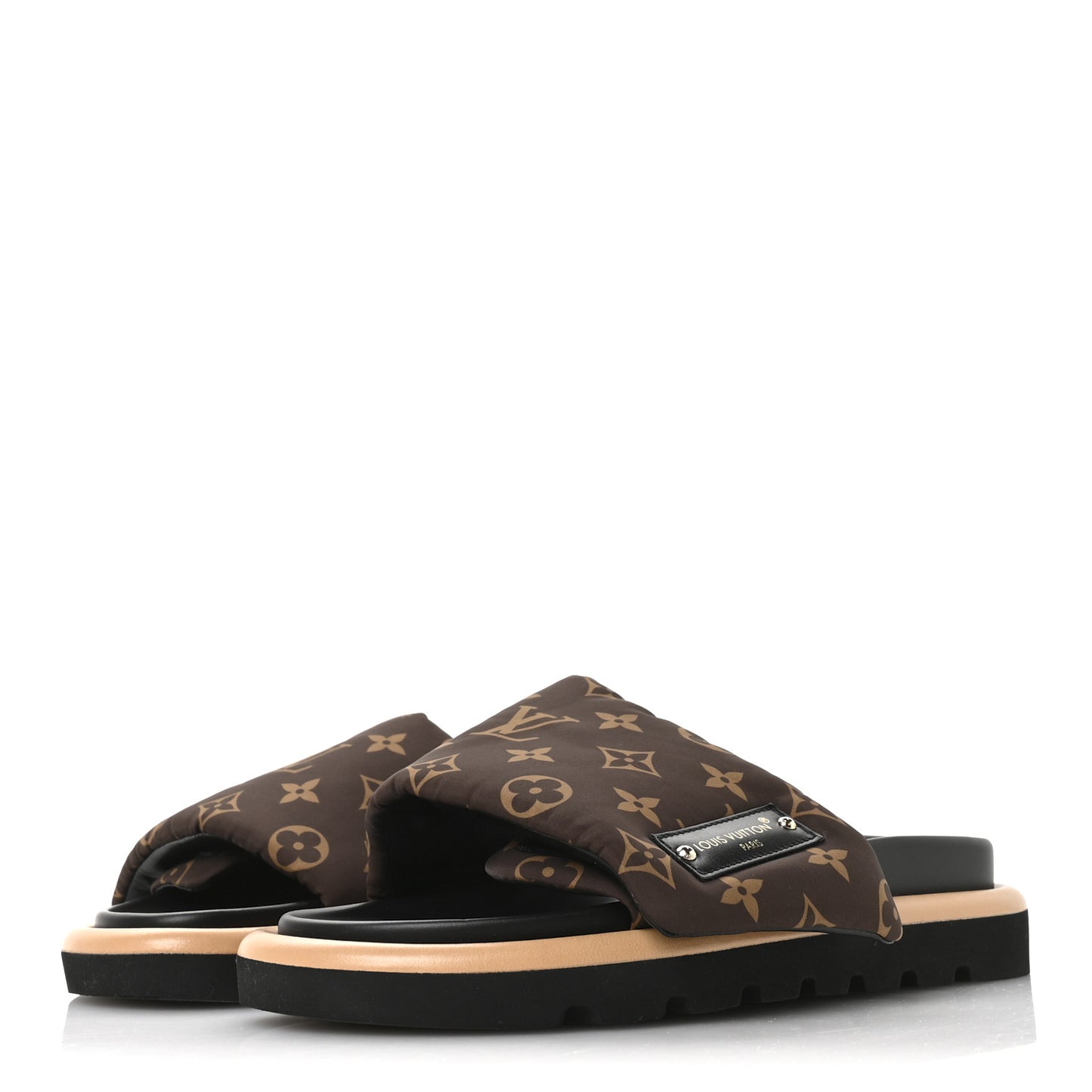 Nylon Monogram Pool Pillow Comfort Mule 38 Cacao Brown