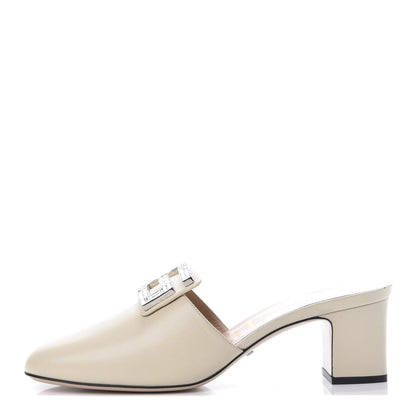 Gucci Malaga Kid Crystal Square G Madelyn Mules 42 Vintage White 1 of 10