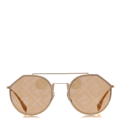 Fendi Metal Eyeline Aviator Sunglasses FF M0021/S Gold 2 of 9