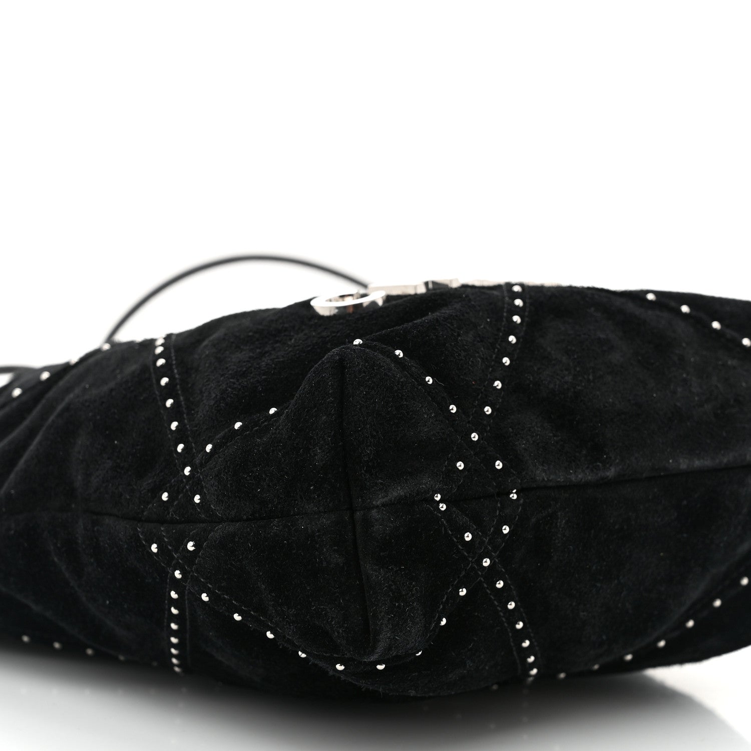 Chanel Suede Stitched Quilted Studded Mini Chanel 22 Black 9 of 10