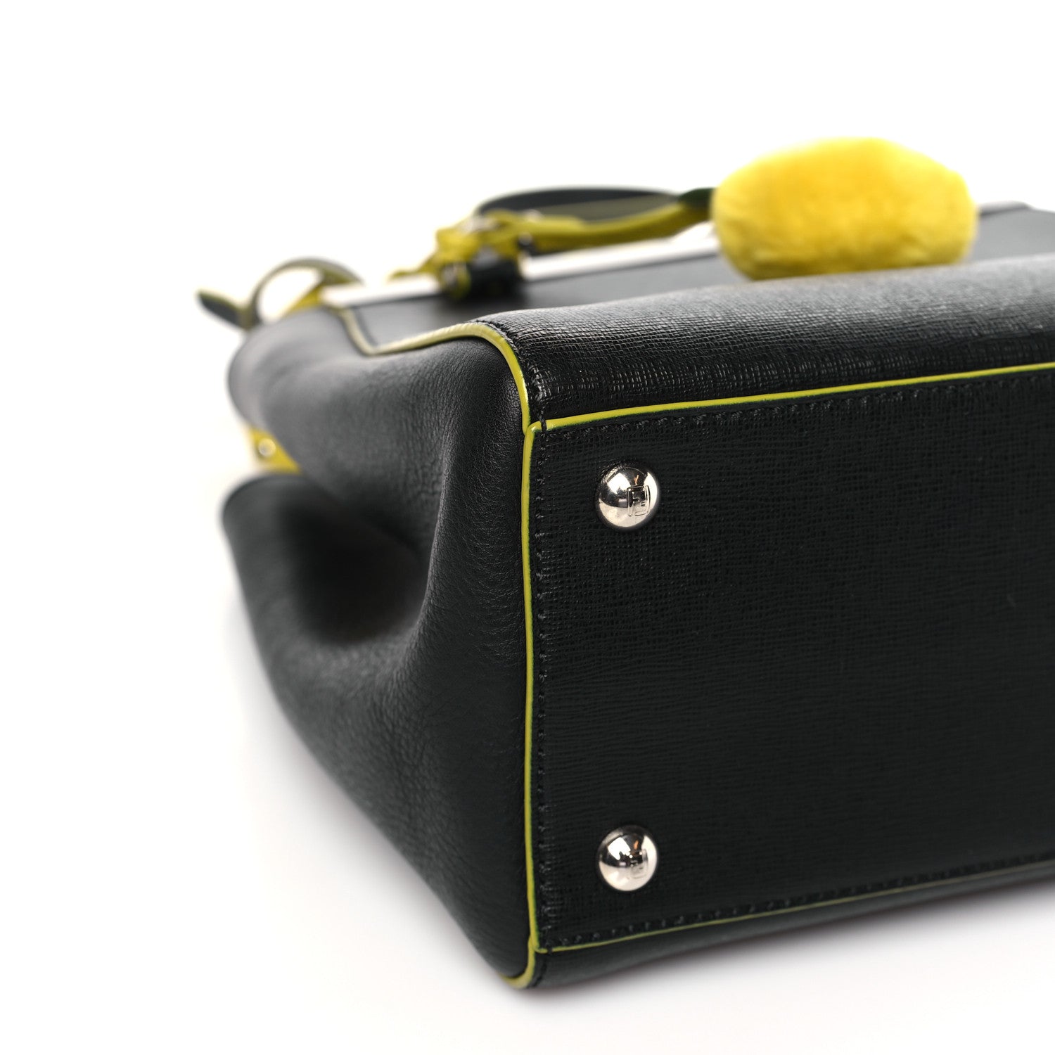 Fendi Vitello Elite Apple Charm Petite 2Jours Tote Black 7 of 8
