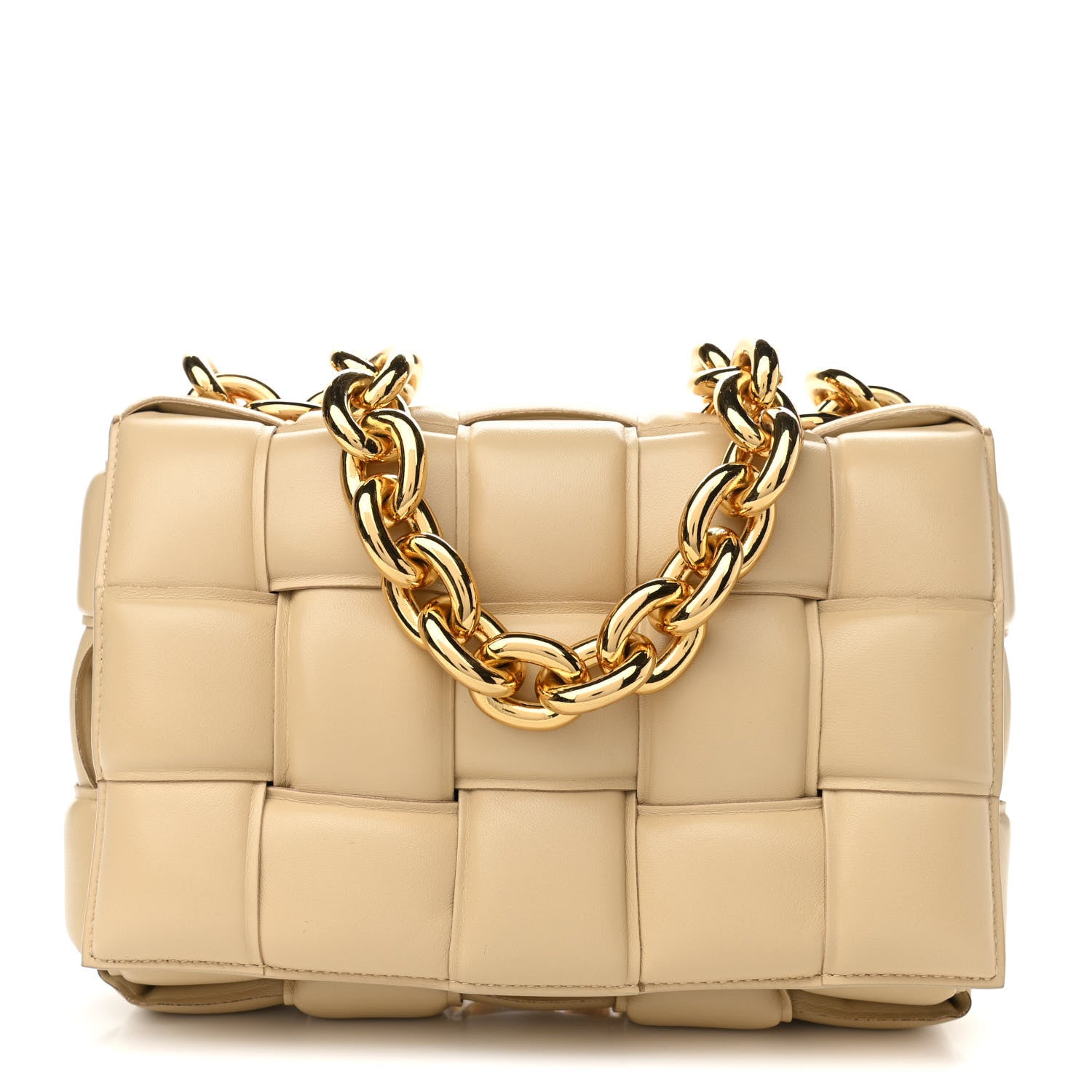 Bottega Veneta Lambskin Maxi Intreccio Padded Chain Cassette Crossbody Bag Porridge 1 of 8