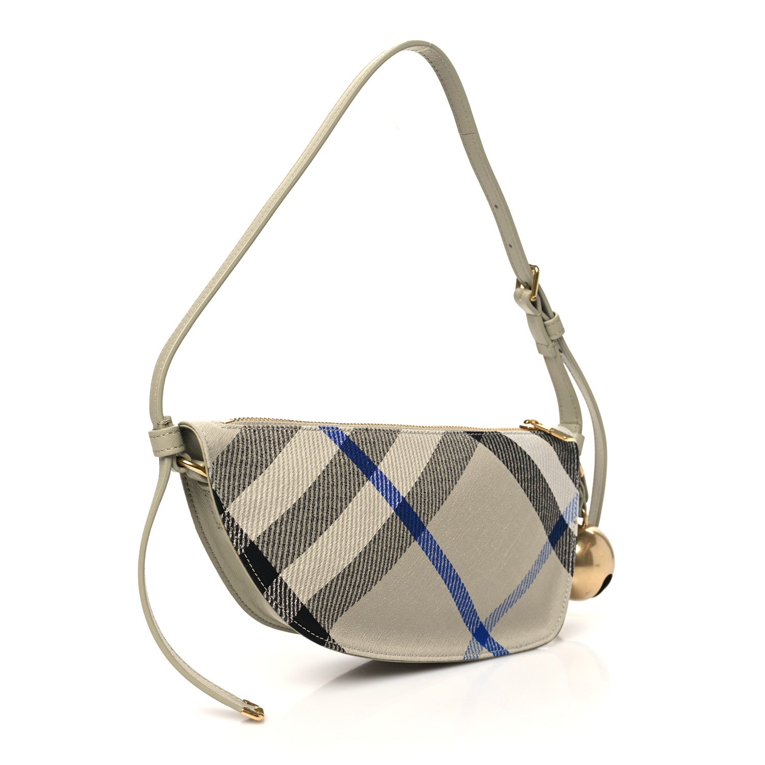 Burberry Jacquard Check Mini Shield Bag Lichen 3 of 9