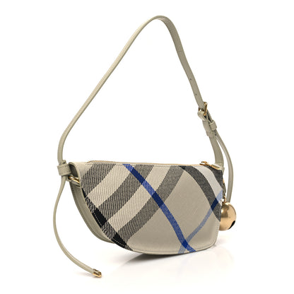 Burberry Jacquard Check Mini Shield Bag Lichen 3 of 9