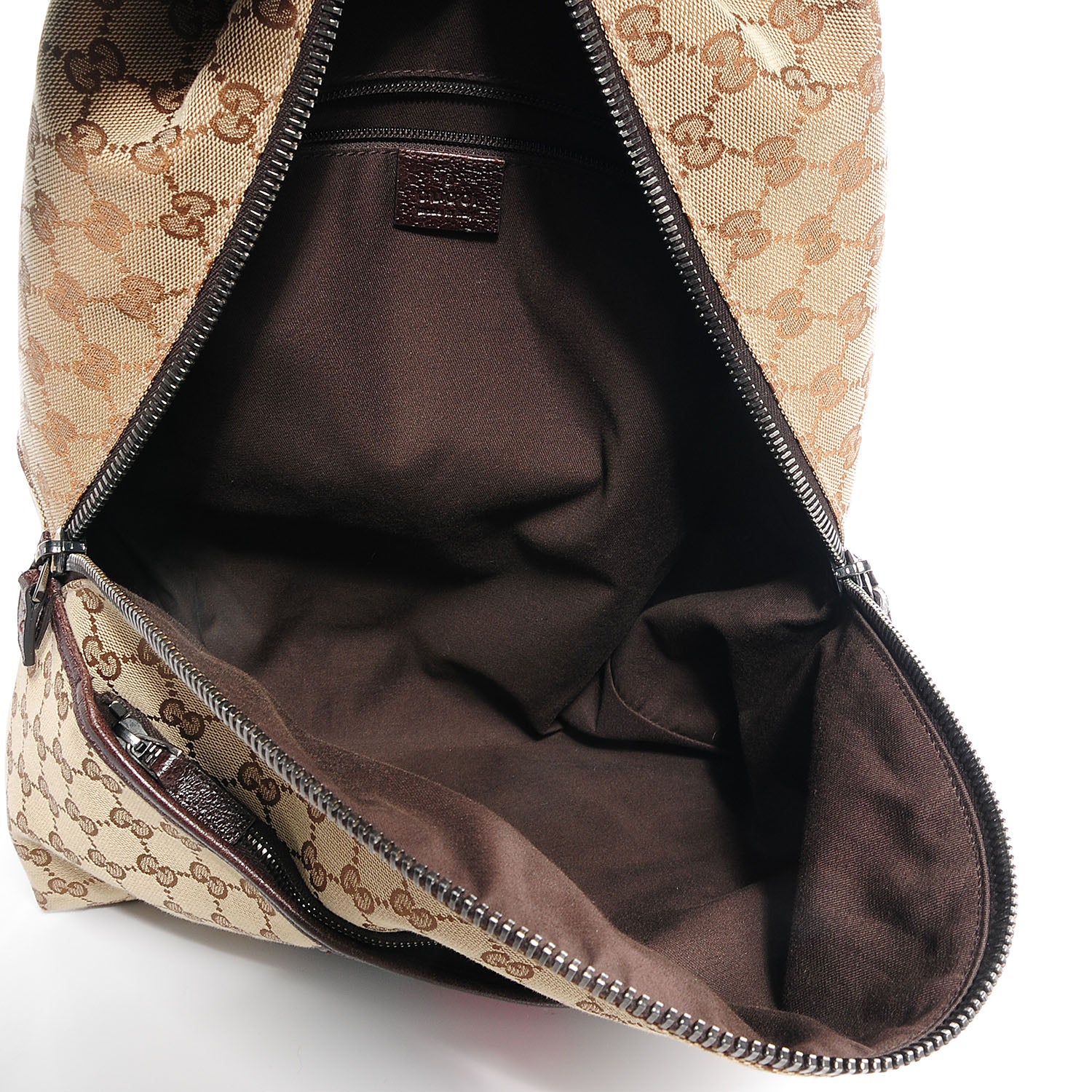 Gucci GG Monogram Web Medium Classic Backpack Brown 5 of 7