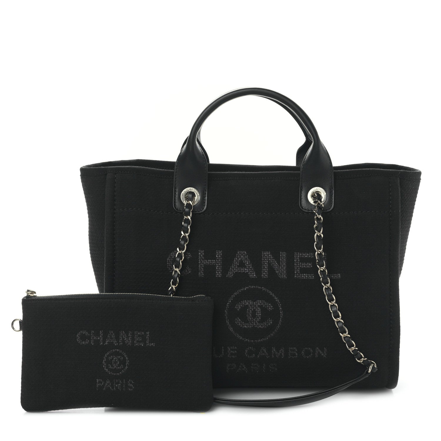 Chanel Mixed Fibers Small Deauville Tote Black 3 of 10