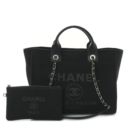 Chanel Mixed Fibers Small Deauville Tote Black 3 of 10