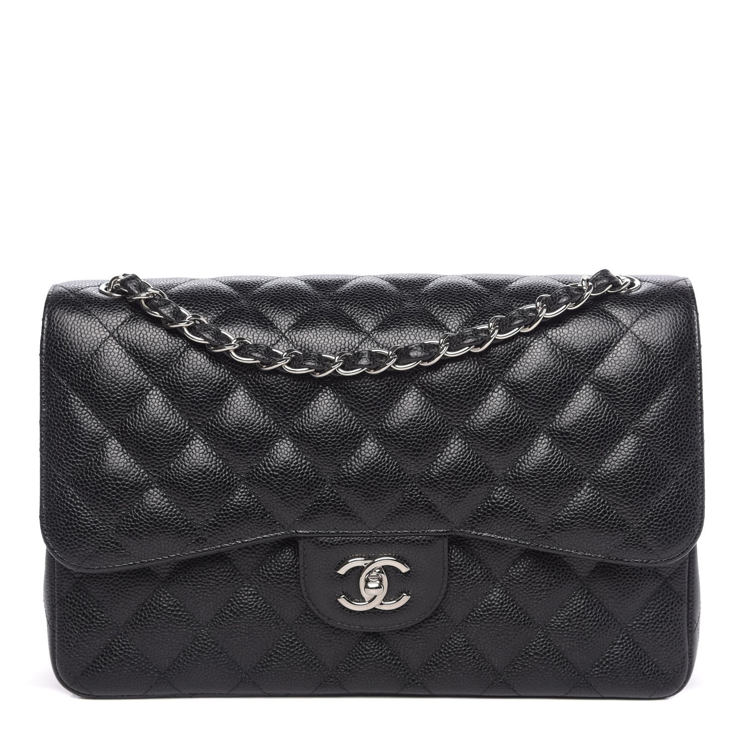 Chanel Caviar Quilted Jumbo Double Flap Black 1 of 12
