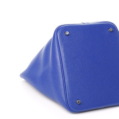 Hermes Taurillon Clemence Matte Alligator Picotin Lock Touch 22 MM Bleu Electrique 9 of 12