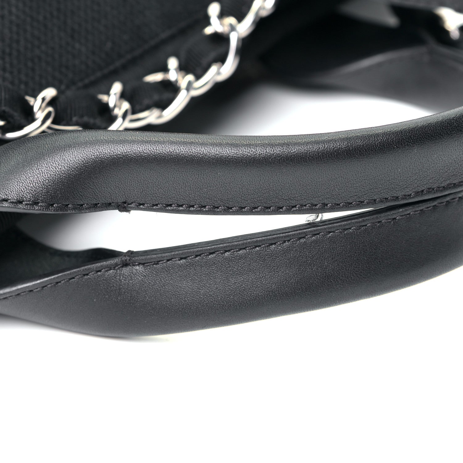Chanel Canvas Pearl Medium Deauville Tote Black 7 of 7