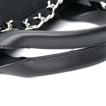 Chanel Canvas Pearl Medium Deauville Tote Black 7 of 7
