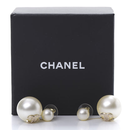 Chanel Pearl CC Chain Drop Earrings Gold 4 of 4