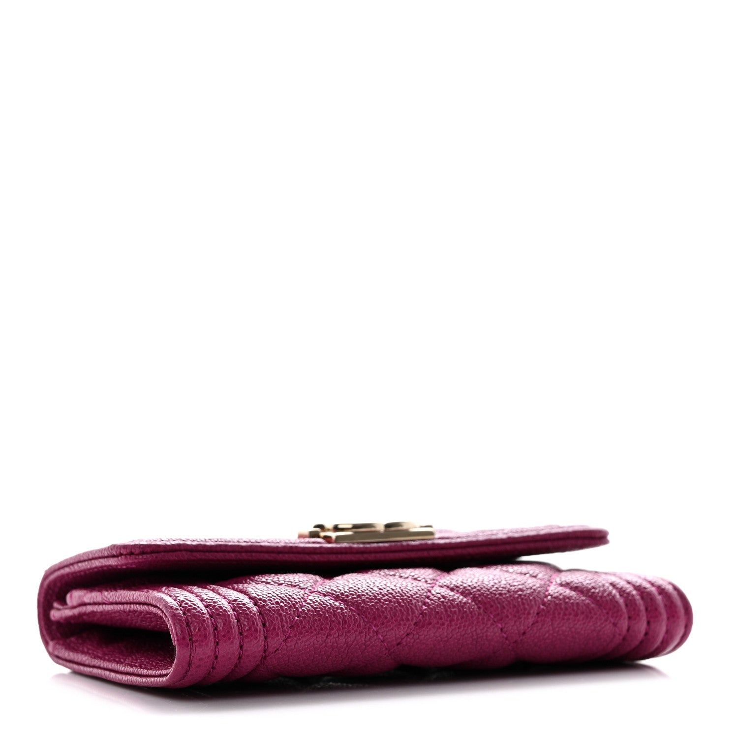 Chanel Caviar Quilted Boy Card Holder Wallet Fuchsia 4 of 9
