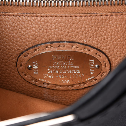 Fendi Cuoio Romano Selleria Bi-Color Medium Peekaboo Iconic Satchel Black Mou 9 of 13