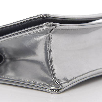 Christian Dior Metallic Patent Micro-Cannage Baby Diorama Flap Bag Silver 6 of 9