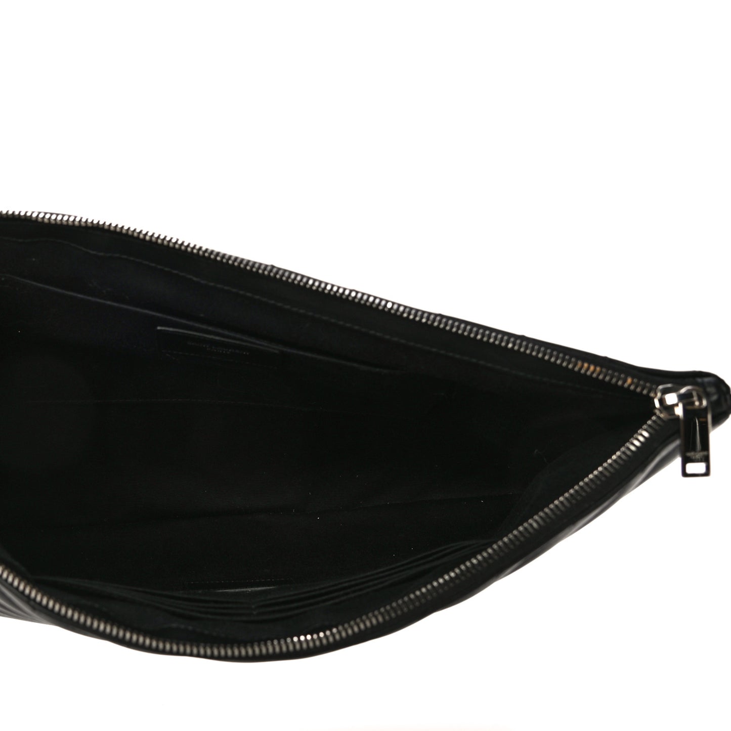 Calfskin Matelasse Chevron Monogram Document Holder Black