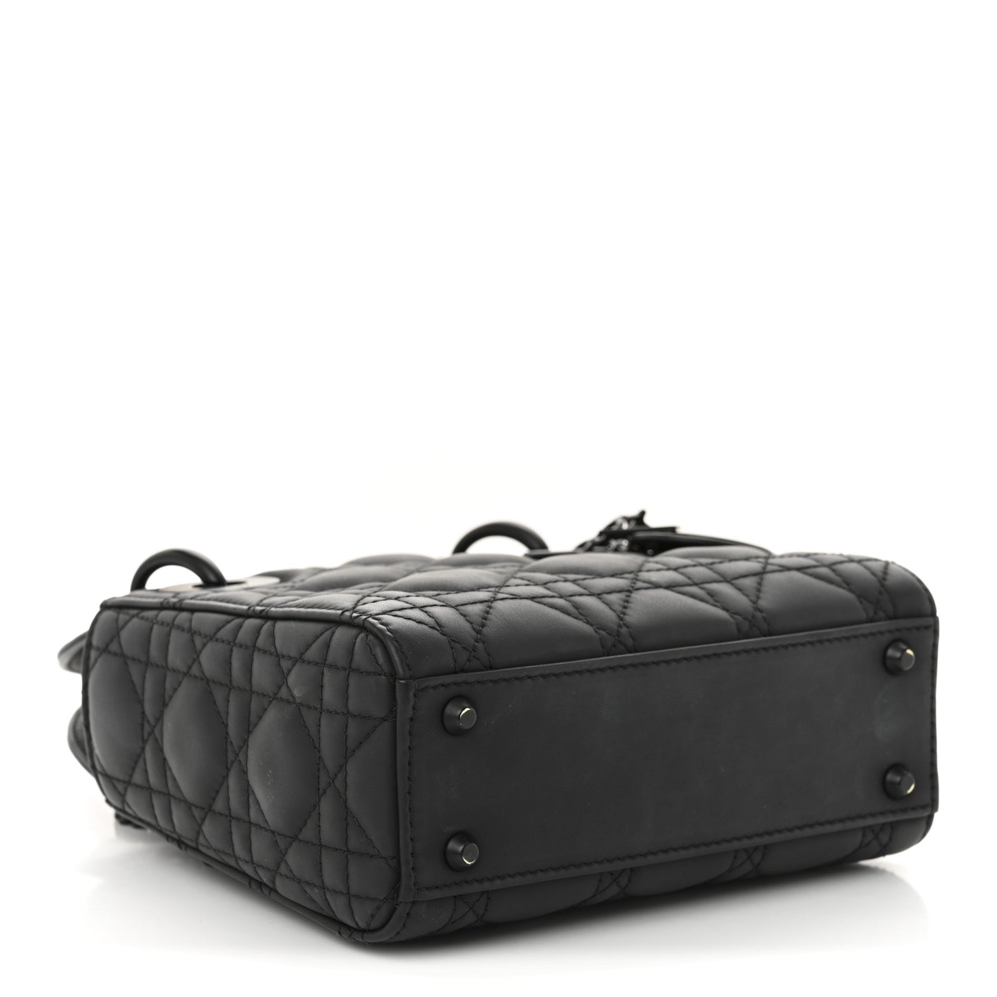 Ultra Matte Calfskin Cannage Mini Lady Dior Black
