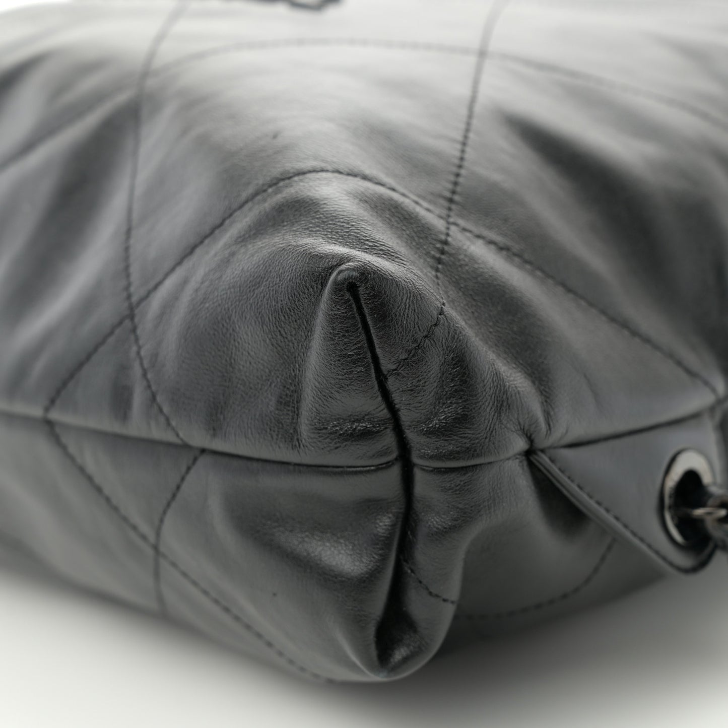 Shiny Calfskin Quilted Chanel 22 Backpack So Black
