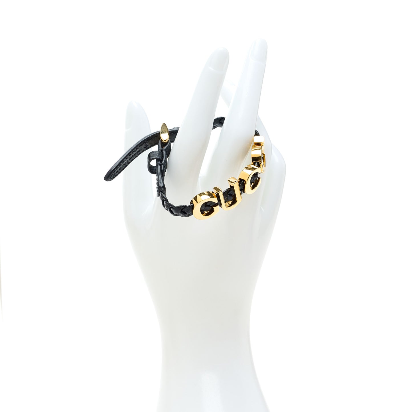Calfskin Logo Bracelet S Black