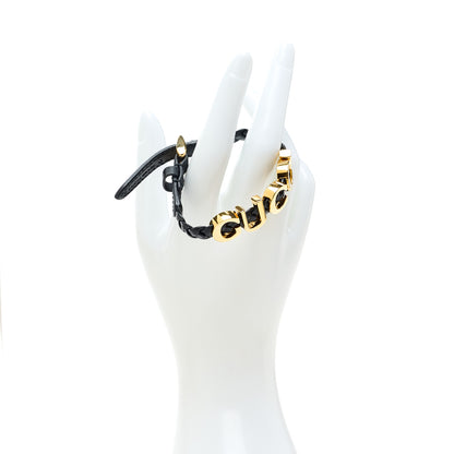 Gucci Calfskin Logo Bracelet S Black 4 of 5