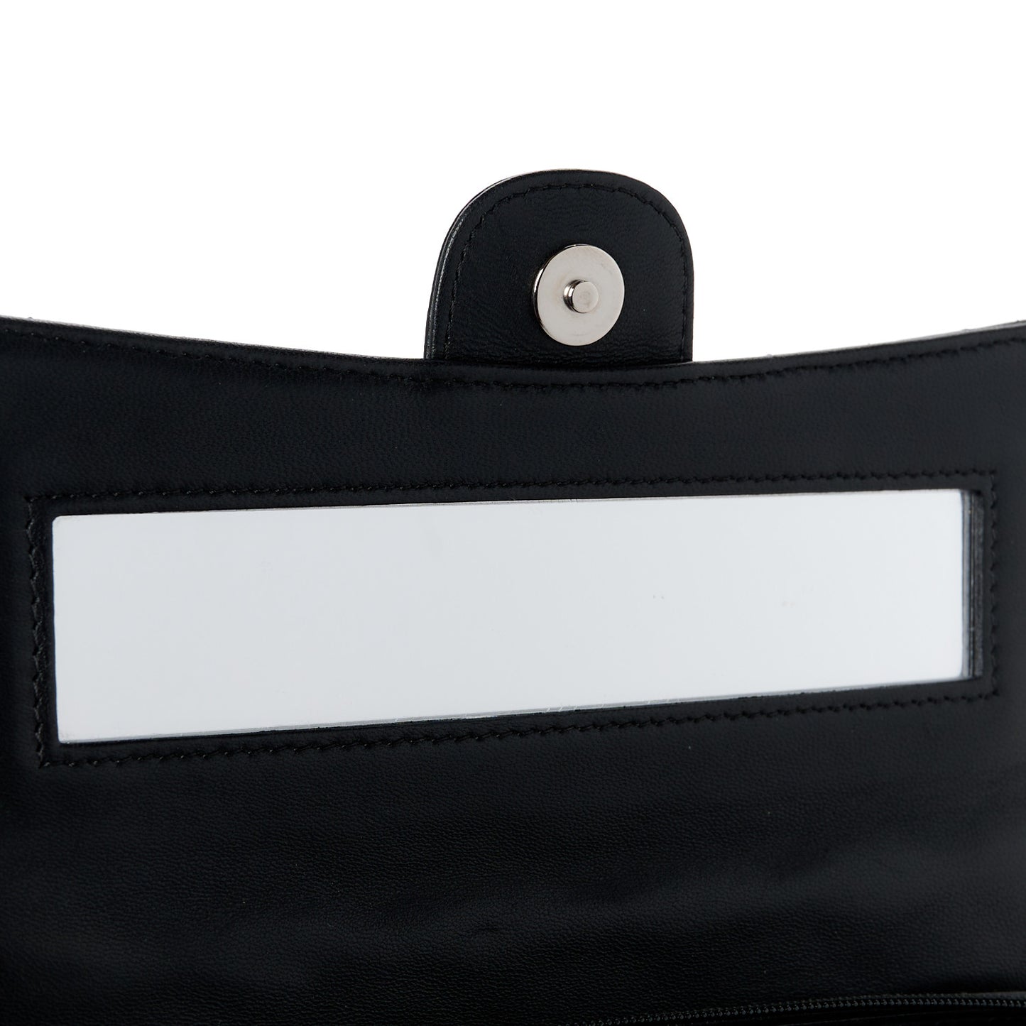 Lambskin Quilted Flap Cosmetic Case Black