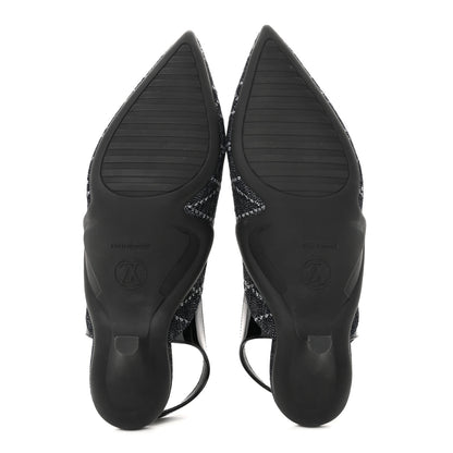 Louis Vuitton Denim Patent Archlight Low Heel Slingback Pumps 39 Black 6 of 10