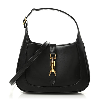Gucci Boarded Dyana Lux Calfskin Mini Jackie 1961 Hobo Black 1 of 9