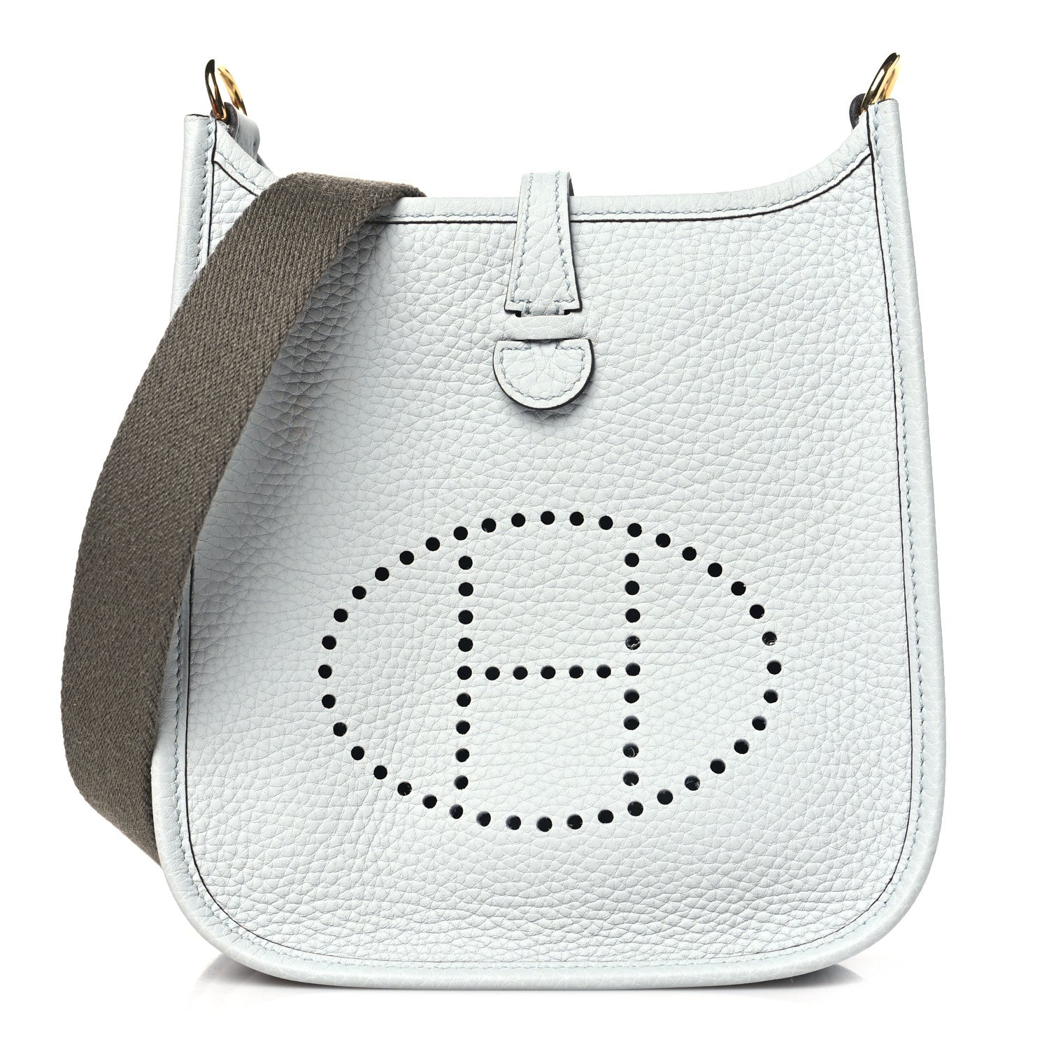 Hermes Taurillon Clemence Amazone Evelyne TPM Bleu Pale Etain 1 of 11