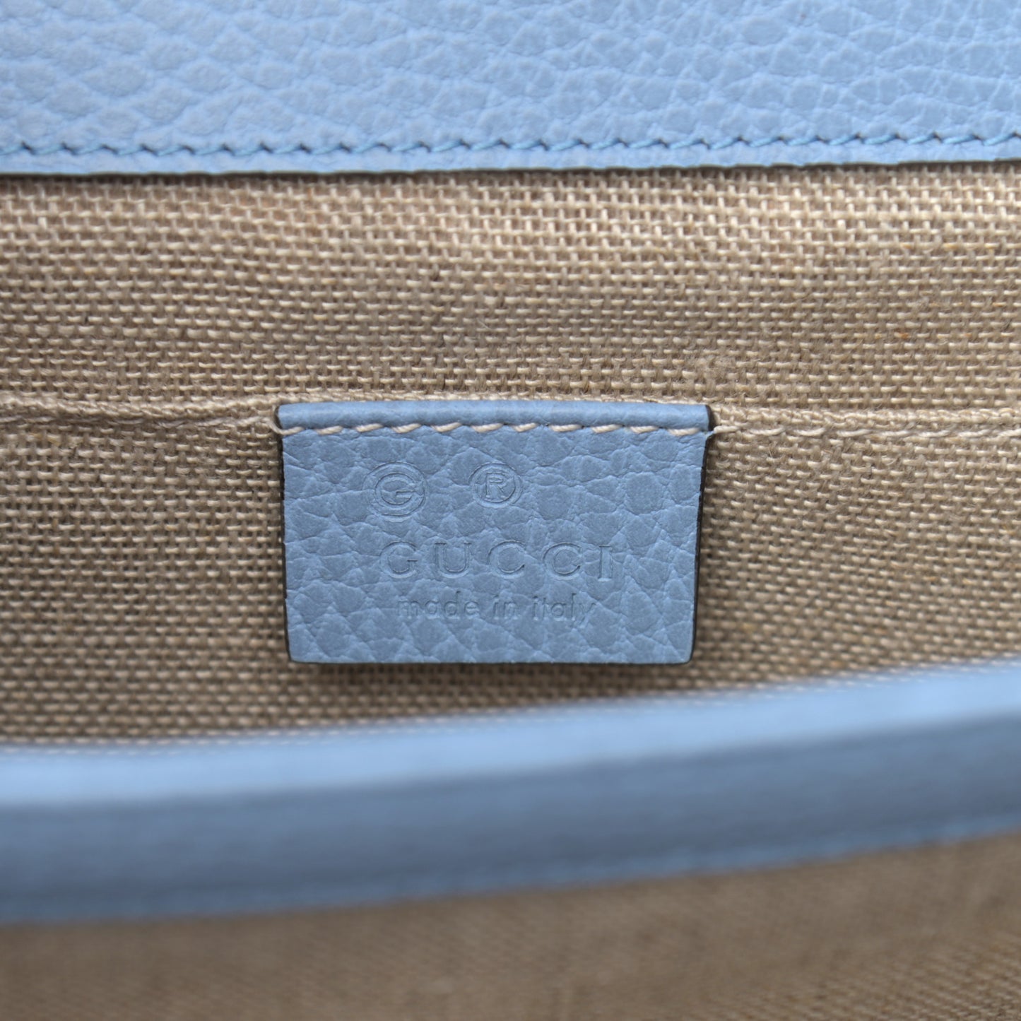 Dollar Calfskin Small Interlocking G Shoulder Bag Mineral Blue