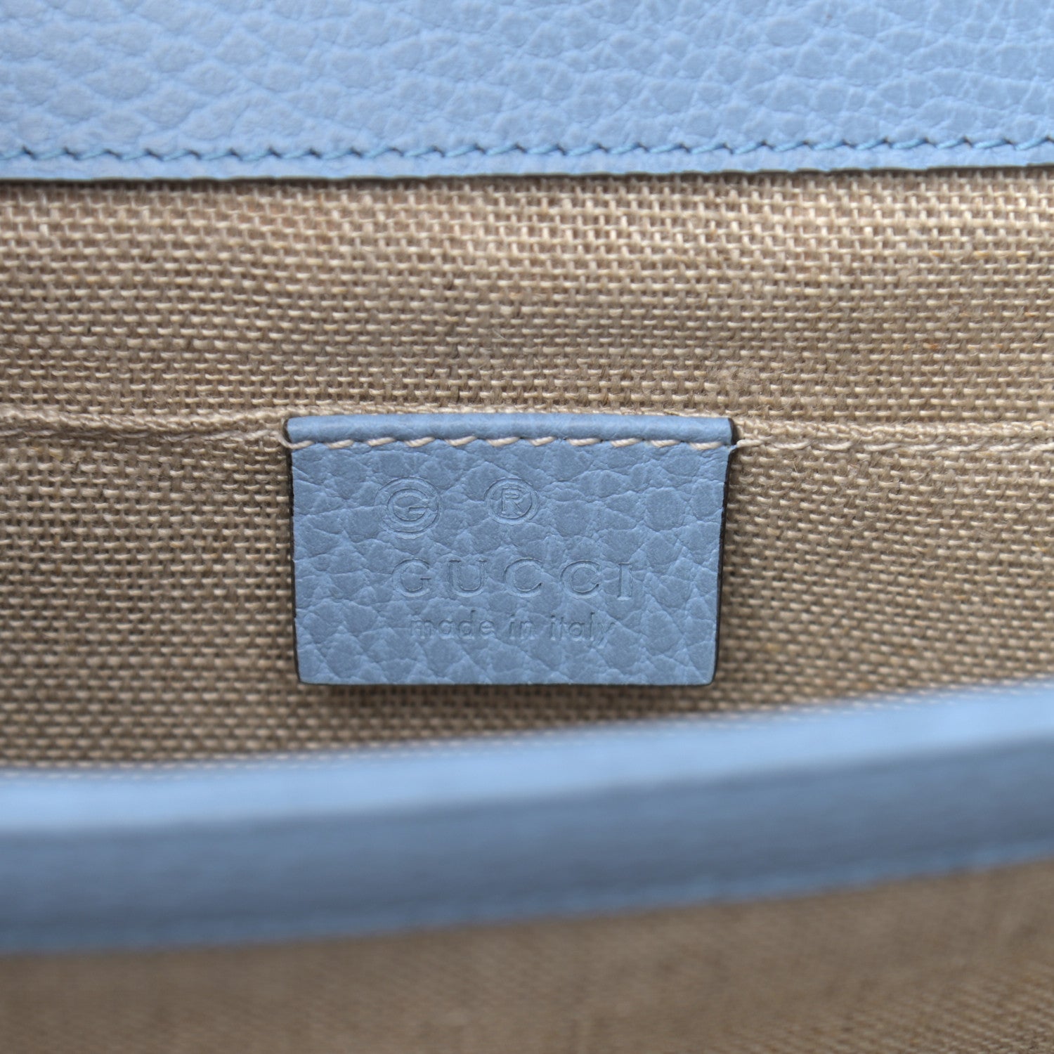 Gucci Dollar Calfskin Small Interlocking G Shoulder Bag Mineral Blue 6 of 12