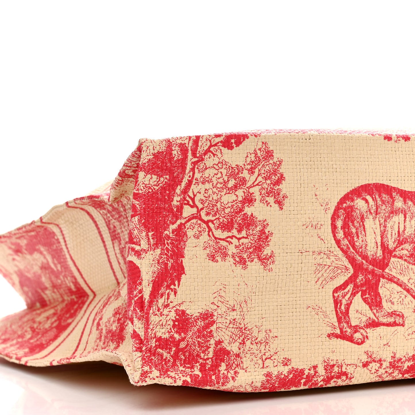 Straw Dioriviera Tote Red
