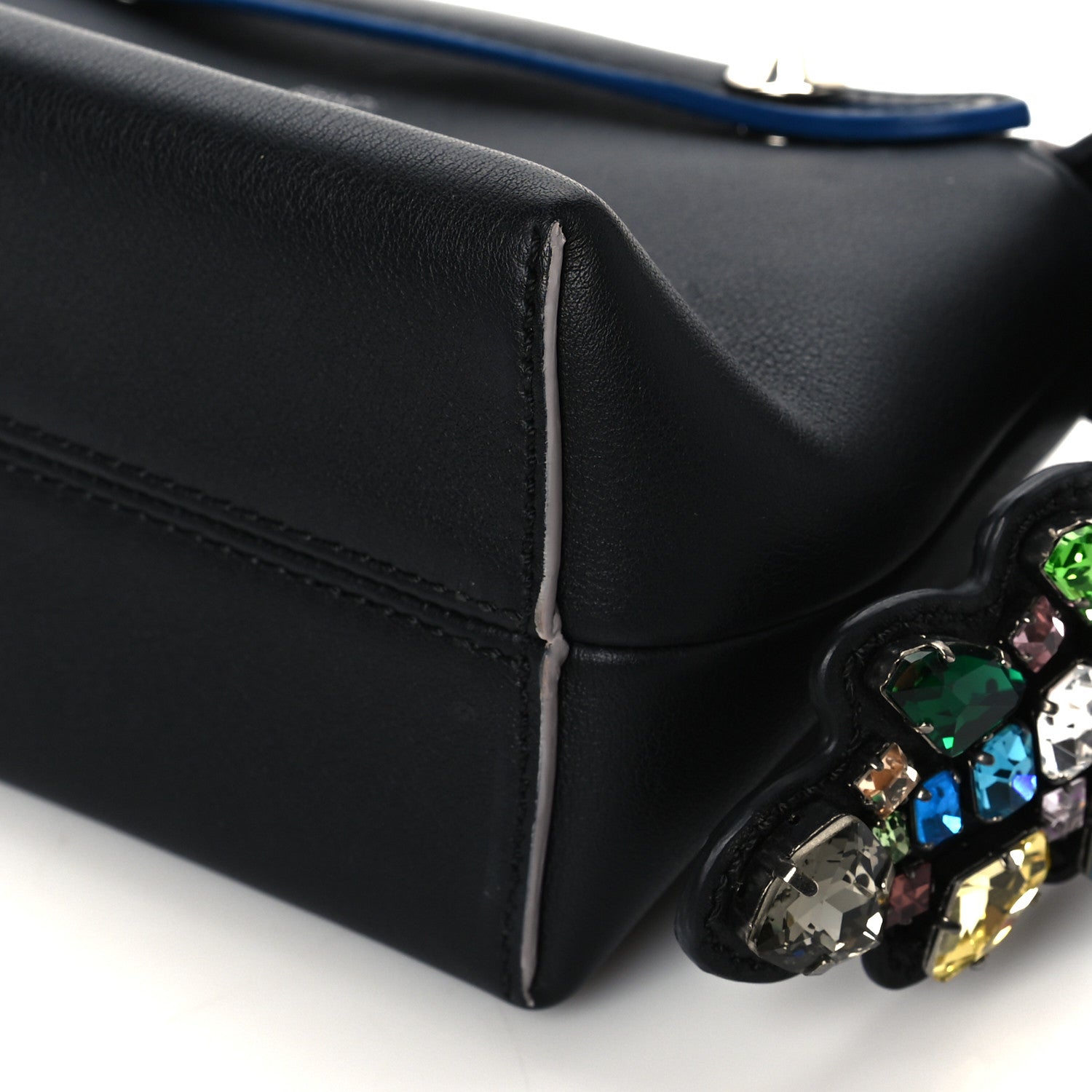 Fendi Vitello Dolce Crystal Croc Tail Mini By The Way Boston Bag Black Multicolor 10 of 10