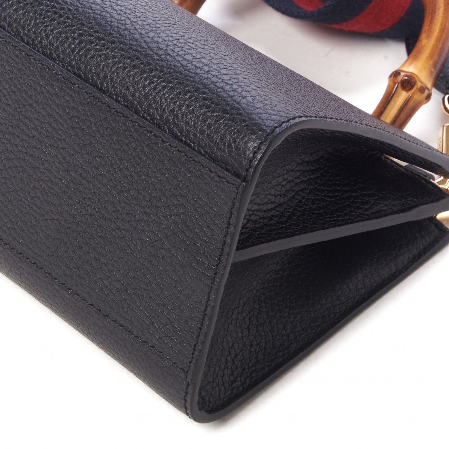 Gucci Nappa Bamboo Web Mini Nymphaea Top Handle Bag Black 5 of 10