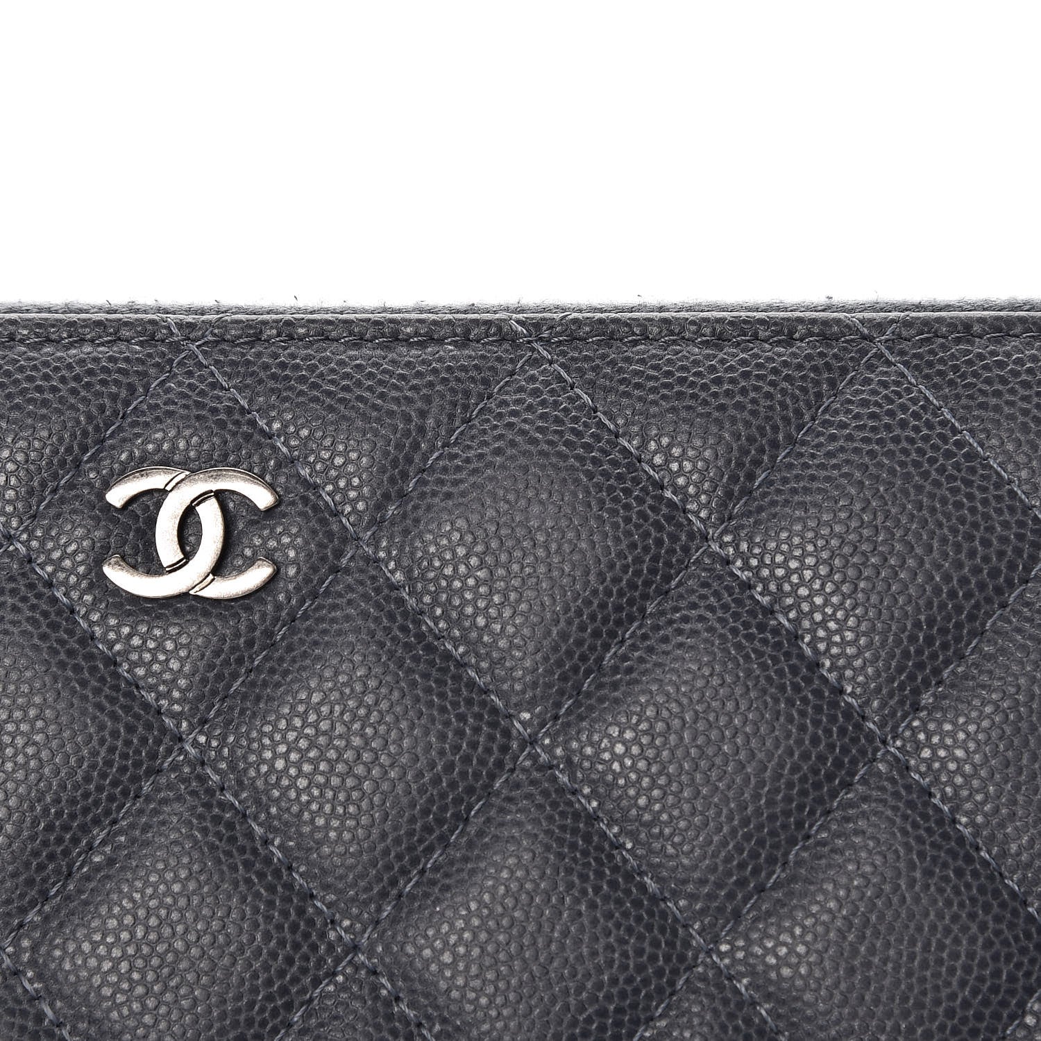 Chanel Caviar Quilted Large Gusset Zip Around Wallet Grey 13 of 13