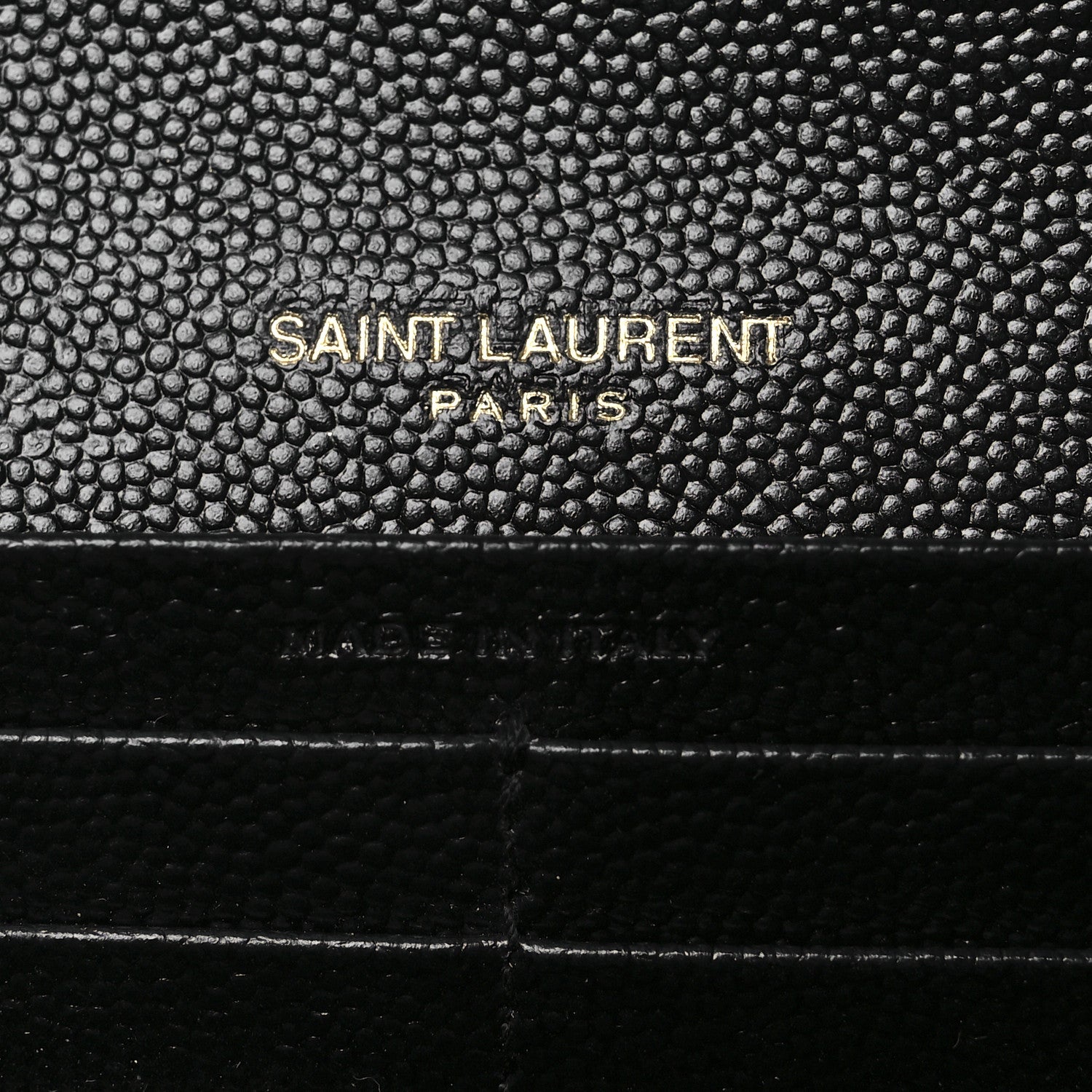 Saint Laurent Grain De Poudre Mixed Matelasse Triquilt Large Monogram Wallet Black 6 of 11