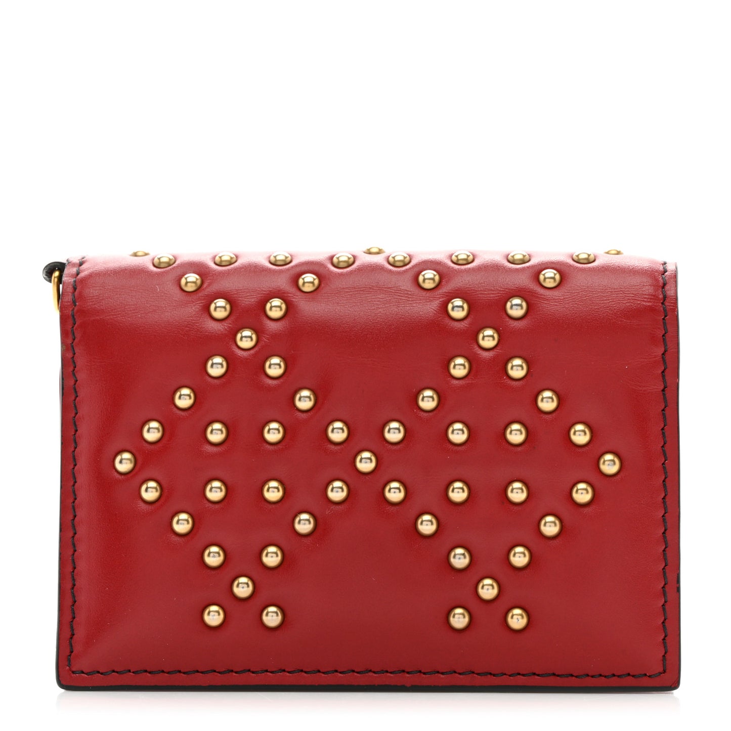Lambskin Cannage Studded Lady Dior Card Holder Deep Red