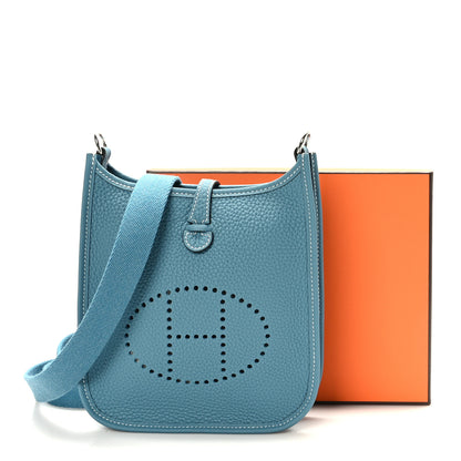 Hermes Taurillon Clemence Evelyne TPM New Blue Jean 10 of 10